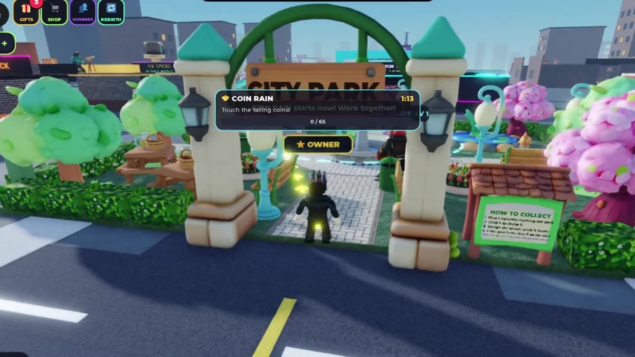 Coin Rain live game at the City Park gate